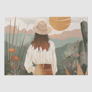 Papel De Seda Atardecer del Valle del Desierto Boho Sage Terraco