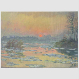 Papel De Seda Atardecer en el río Sena en invierno (Claude Monet
