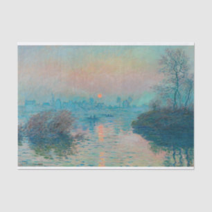 Papel De Seda Atardecer en el Sena en Lavacourt por Claude Monet