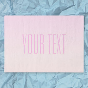 Papel De Seda Atardecer Ombre de Rosa a Melocotón con Texto Pers