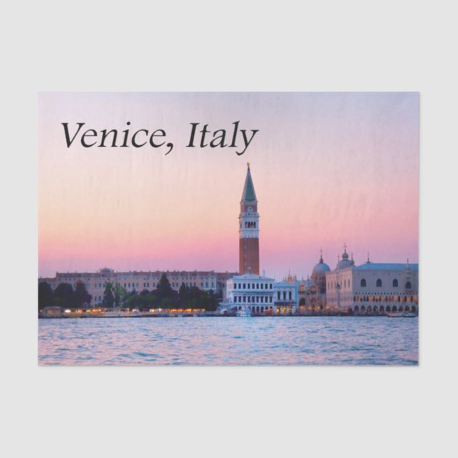 Papel De Seda Atardecer rosa en Venecia, Italia (Anverso)