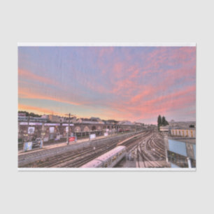 Papel De Seda Atardecer sobre Spittelau, Viena Austria