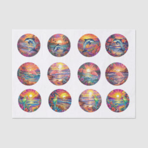 Papel De Seda Atardeceres Tropicales Individuales Decoupage