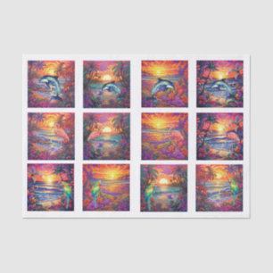 Papel De Seda Atardeceres Tropicales Individuales Decoupage