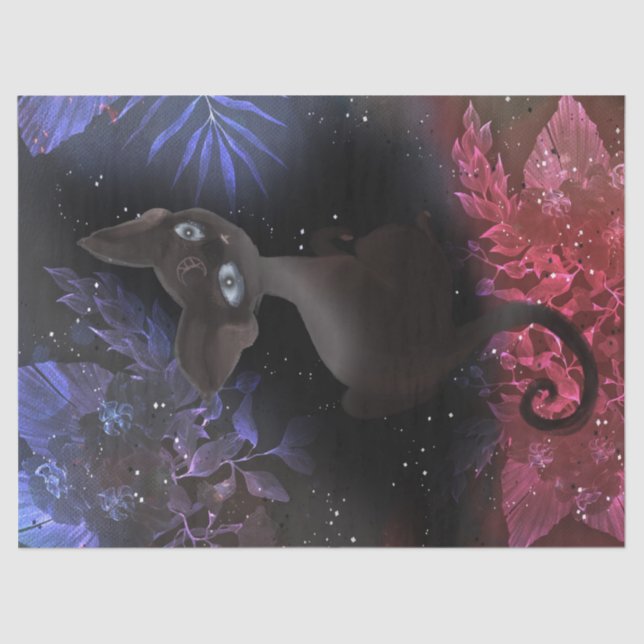 Papel De Seda Aterrador Cat Halloween Decoupage (Anverso)