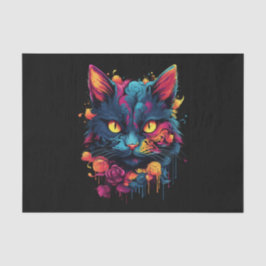 Papel De Seda Aterrador gato negro Halloween Decoupage