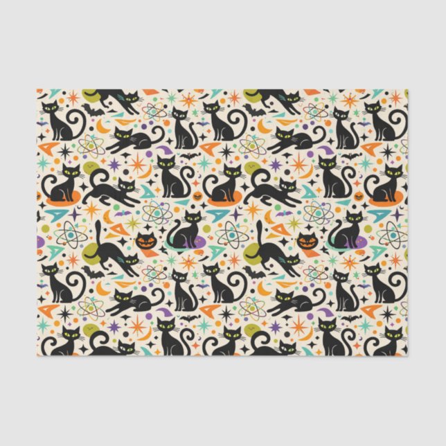 Papel De Seda Atomic Black Cats Halloween (Anverso)