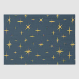 Papel De Seda Atómico Starburst Azul Marino, Mostaza