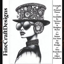 Papel De Seda Atractiva Moda Steampunk Woman AC7 Decoupage