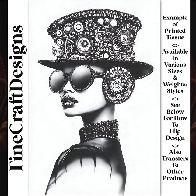 Papel De Seda Atractiva Moda Steampunk Woman AC7 Decoupage (Subido por el creador)