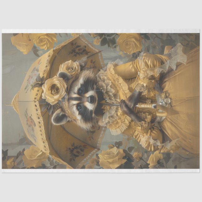 Papel De Seda Atractivo Atractivo Raccoon (Anverso)