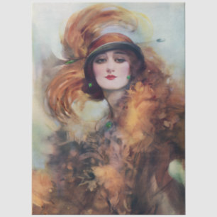 Papel De Seda Atractivo de la mujer vintage de ojos verdes