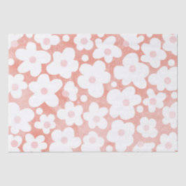 Papel De Seda Atractivo moderno Retro Daisy Pink Terracotta