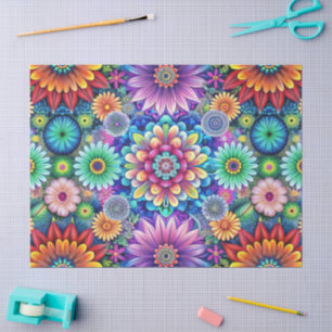 Papel De Seda Atractivos Estampados Florales de Vibraciones Retr