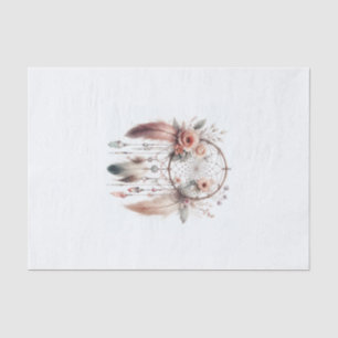 Papel De Seda Atrapasueños Bohemio de Plumas Cristal Floral