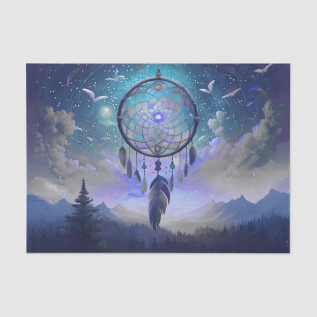 Papel De Seda Atrapasueños de Luna Llena, Celestial (Anverso)
