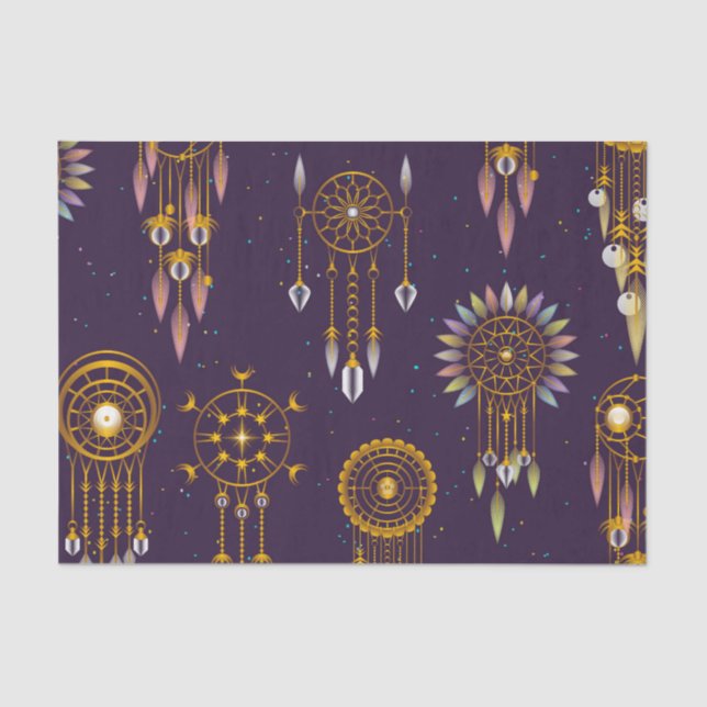 Papel De Seda Atrapasueños indios americanos nativos (Anverso)