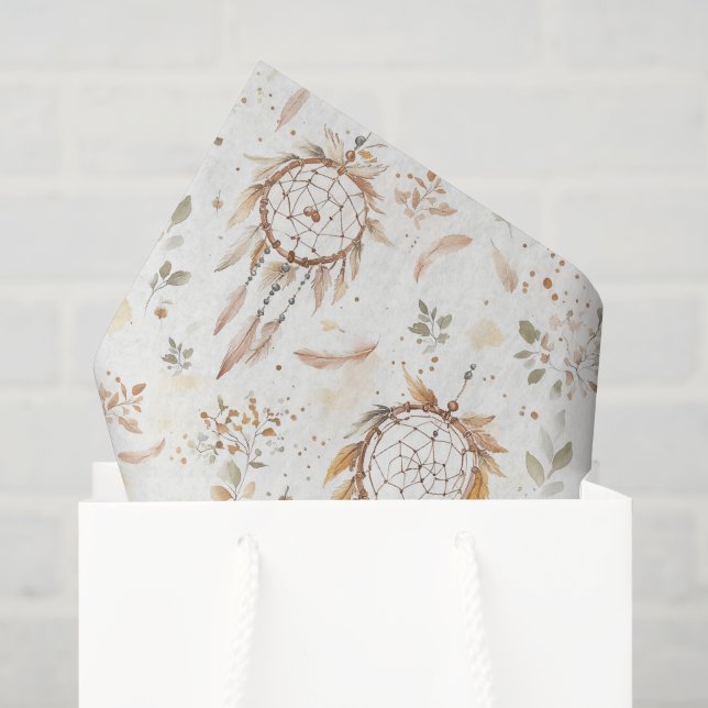 Papel De Seda Atrapasueños Plumas Cumpleaños (Bolsa de regalo)