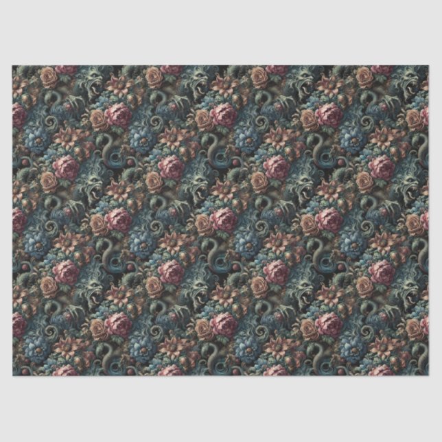 Papel De Seda Aúllón de los salvajes dorados — Victoriano gótico (Anverso)