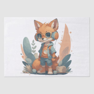 Papel De Seda Auricular divertido de baby fox
