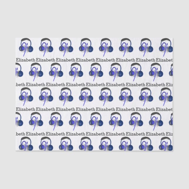 Papel De Seda Auriculares azules jugando a los clásicos (Anverso)