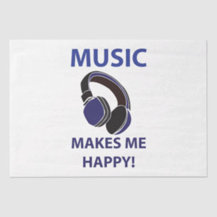 Papel De Seda Auriculares de Música La Música Me Hace Feliz Músi