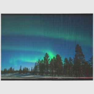 Papel De Seda Aurora Borealis Nord Lights Forest Decoupage