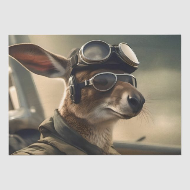 Papel De Seda Aussie Kangaroo King Of The Airways, (Anverso)