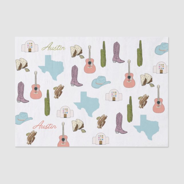 Papel De Seda Austin Texas Tissue Paper (Anverso)