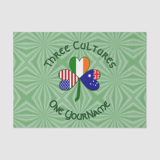 Papel De Seda Australiana irlandesa USA banderas Shamrock person (Anverso)