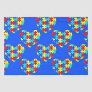 Papel De Seda Autism Awareness Puzzle Piece Heart