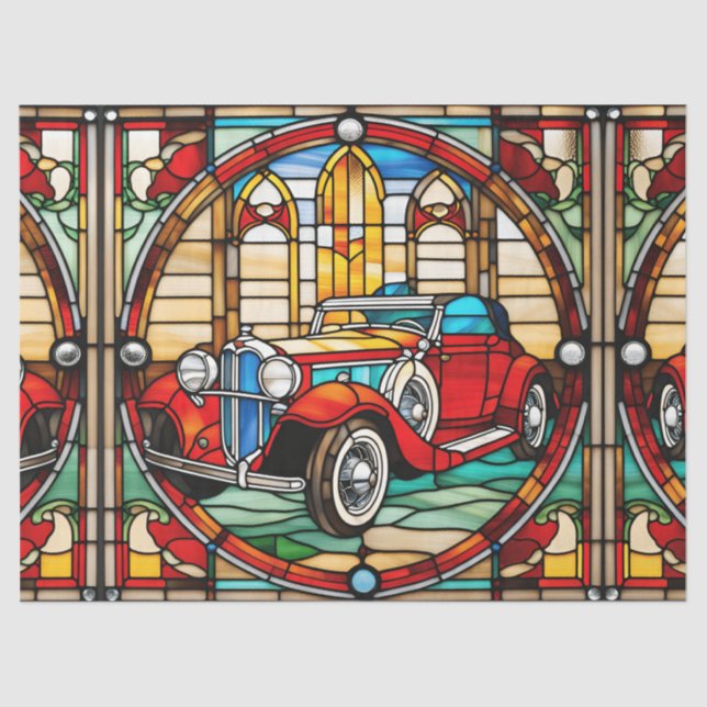 Papel De Seda Auto clásico de vidrio contenido falso para embarc (Anverso)