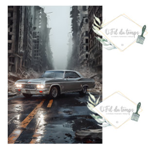 Papel De Seda Auto músculo vintage - Impala - Ciudad postapocali
