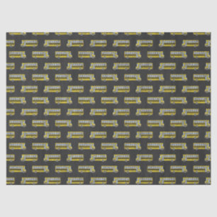 Papel De Seda Autobuses escolares amarillos en la desconexión de