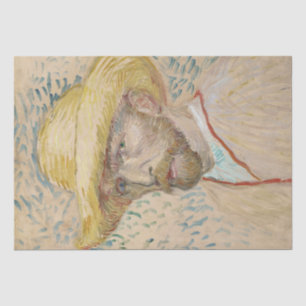 Papel De Seda Autoretrato con Gorra de paja de Vincent Van Gogh
