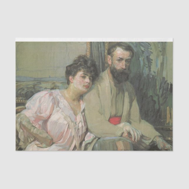 Papel De Seda Autoretrato con su esposa (por Frantisek Kupka) (Anverso)