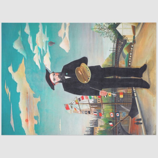 Papel De Seda Autoretrato, paisaje, Rousseau (Anverso)