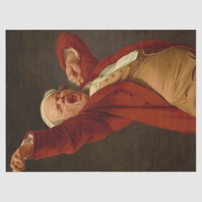 Papel De Seda Autorretrato, bostezo de Joseph Ducreux (Anverso)