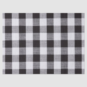 Papel De Seda Autum negro y blanco gingham Plaid Fall
