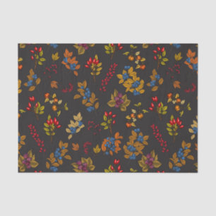 Papel De Seda Autumn berries on chocolate brown 2