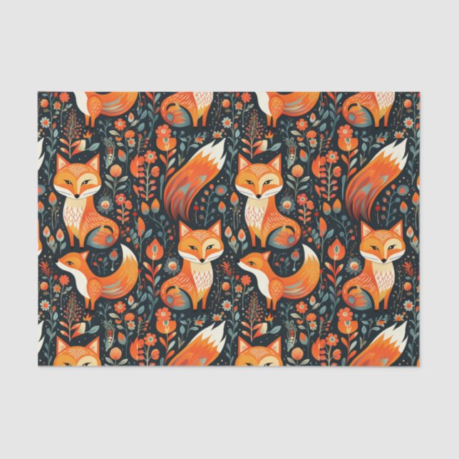 Papel De Seda Autumn Forest Animal Fox Decoupage Paper (Anverso)