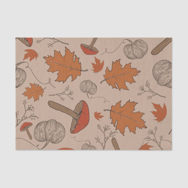 Papel De Seda Autumn Mushrooms  (Anverso)