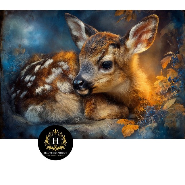 Papel De Seda Autumn Woodland Baby Fawn Portrait (Subido por el creador)