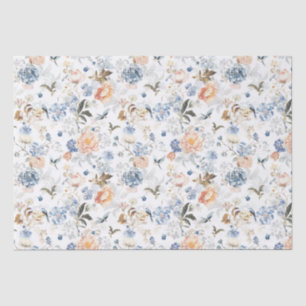 Papel De Seda Ave azul Rubor Peach pálido