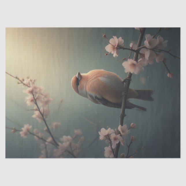 Papel De Seda Ave en primavera (Anverso)