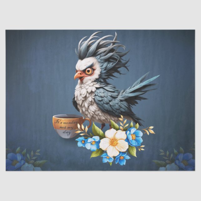 Papel De Seda Ave gruñón el lunes. (Anverso)