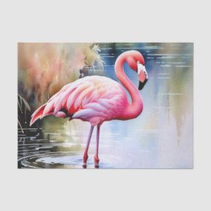 Papel De Seda Ave rosa Flamingo