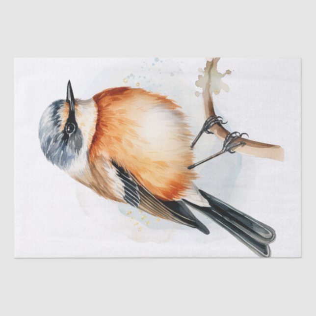 Papel De Seda Ave Stonechat de África (Anverso)