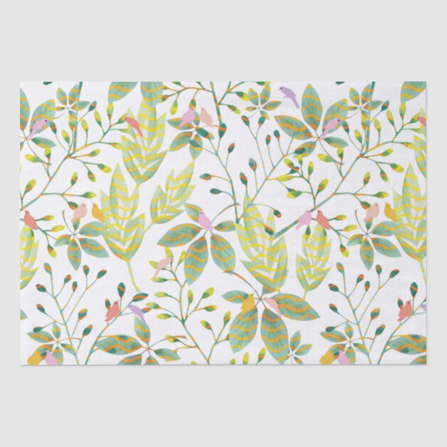 Papel De Seda Ave verde (Anverso)