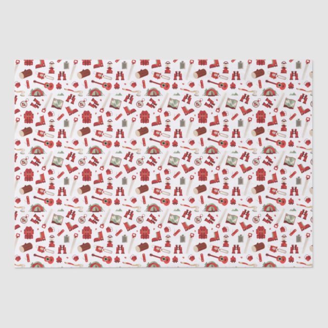 Papel De Seda Aventura al aire libre con iconos de camping (Anverso)